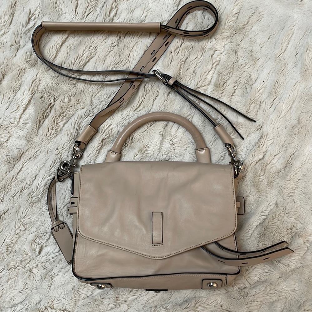 Gryson crossbody bag satchel taupe thick leather NEW handbag shoulder bag